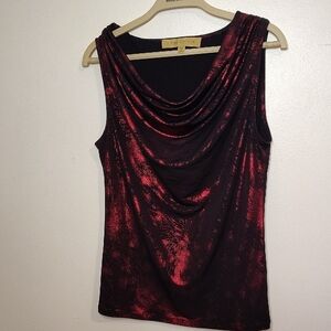 Nipon Boutique Elegant Red and Black Women's Top xs